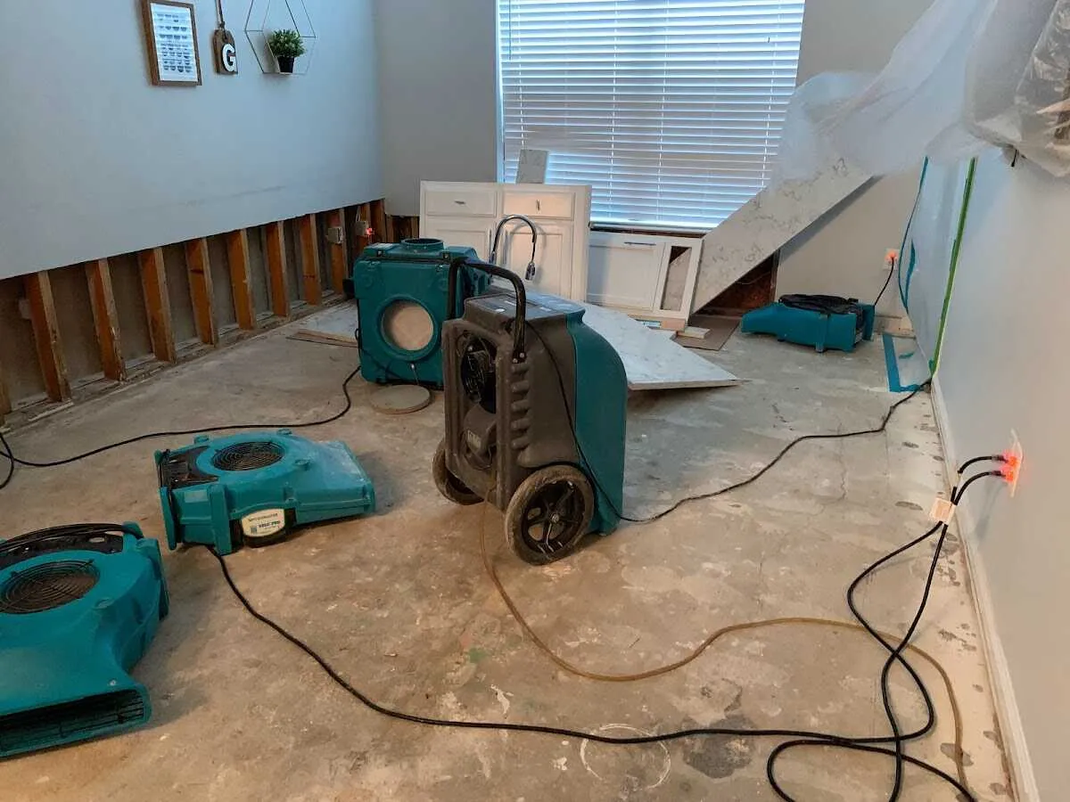 Dehumidifier in flood-cut room for Water Extraction & Removal in Arlington